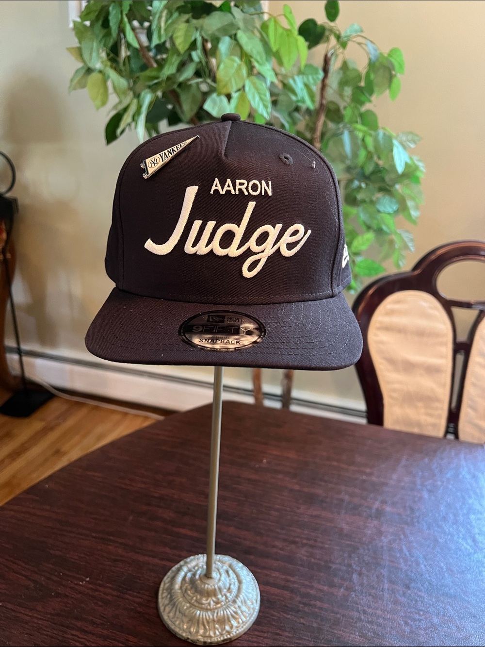 New Era Black Aaron Judge Script Snapback Hat